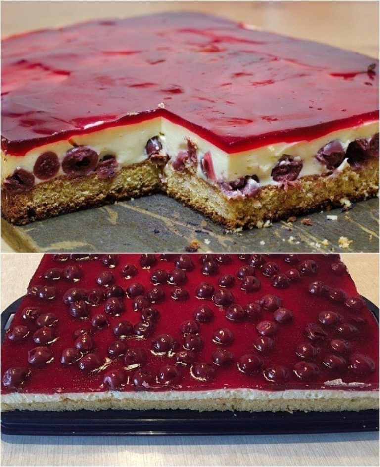 Babcine ciasto ze śmietaną i wiśniami