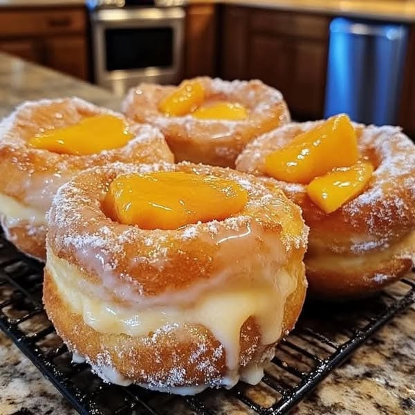 Rewolucja w Kuchni! Klasyczne Pączki Spotykają Puszysty Sernik Brzoskwiniowy – Przepis, Który Zmieni Twoje Deserowe Doświadczenie na Zawsze! Musisz Spróbować!