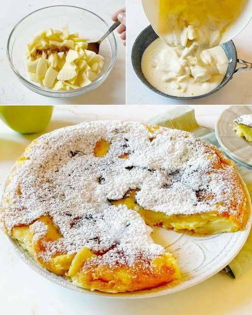 OMLET JABŁKOWY można przygotować na patelni w 5 minut! Ten miękki i pyszny deser bez pieczenia z pewnością Cię zachwyci.