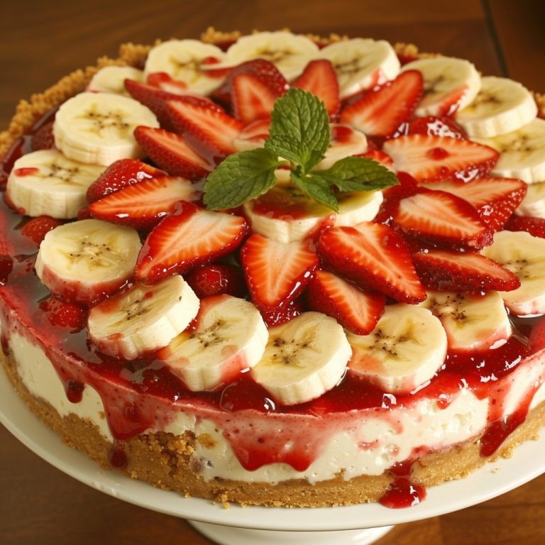 Niezwykły sernik bananowo-truskawkowy