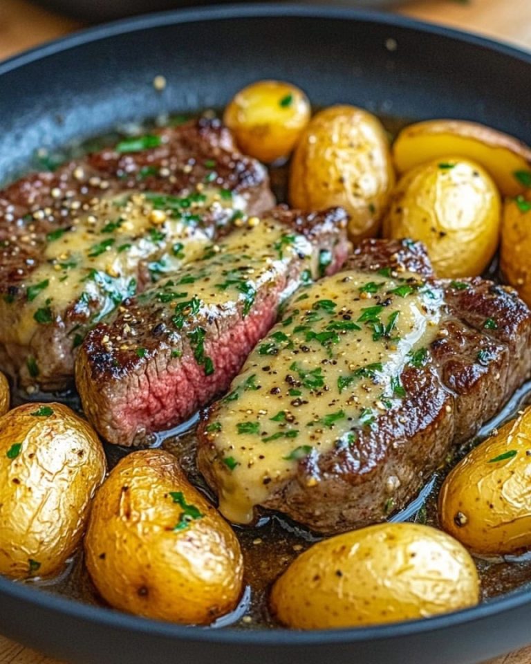 Pieczona wołowina ze smażonymi ziemniakami