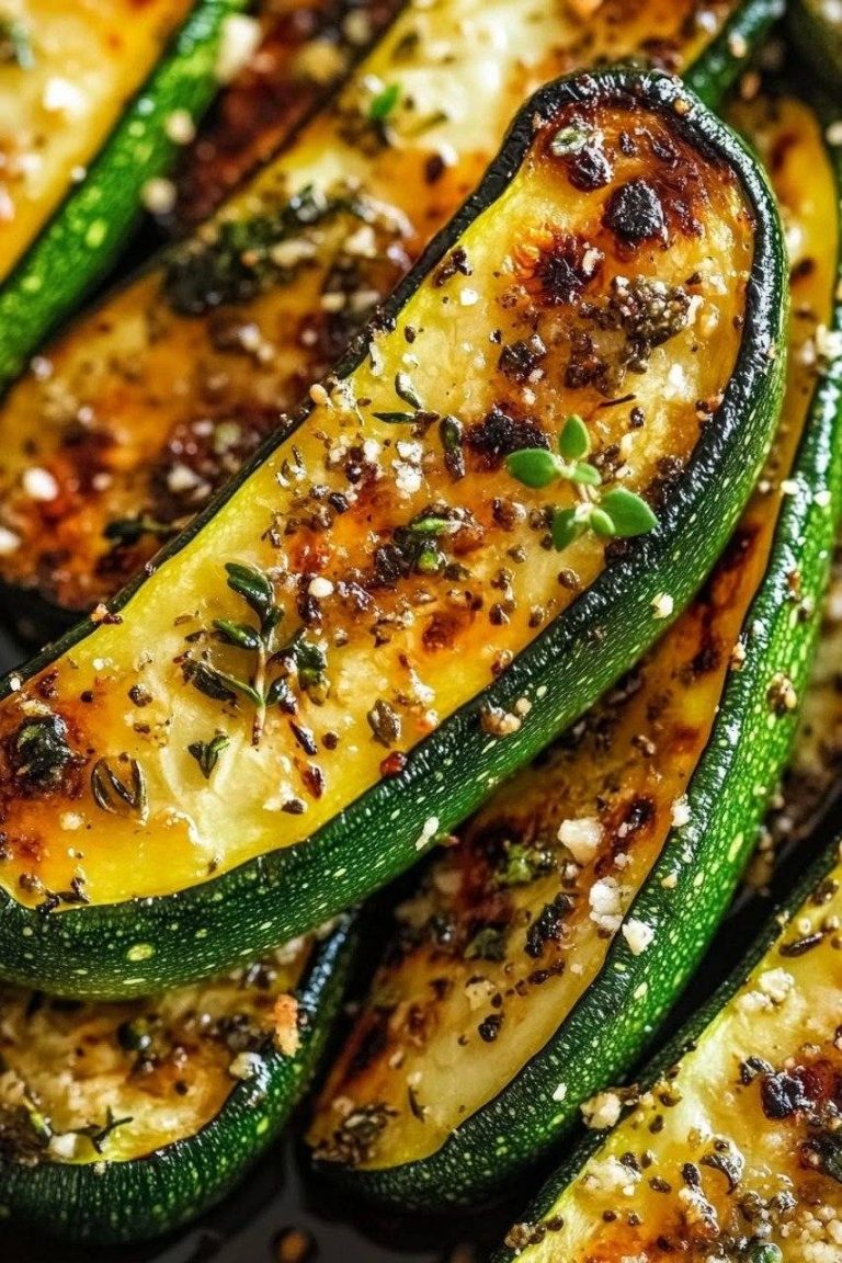 Pieczona cukinia z parmezanem i czosnkiem