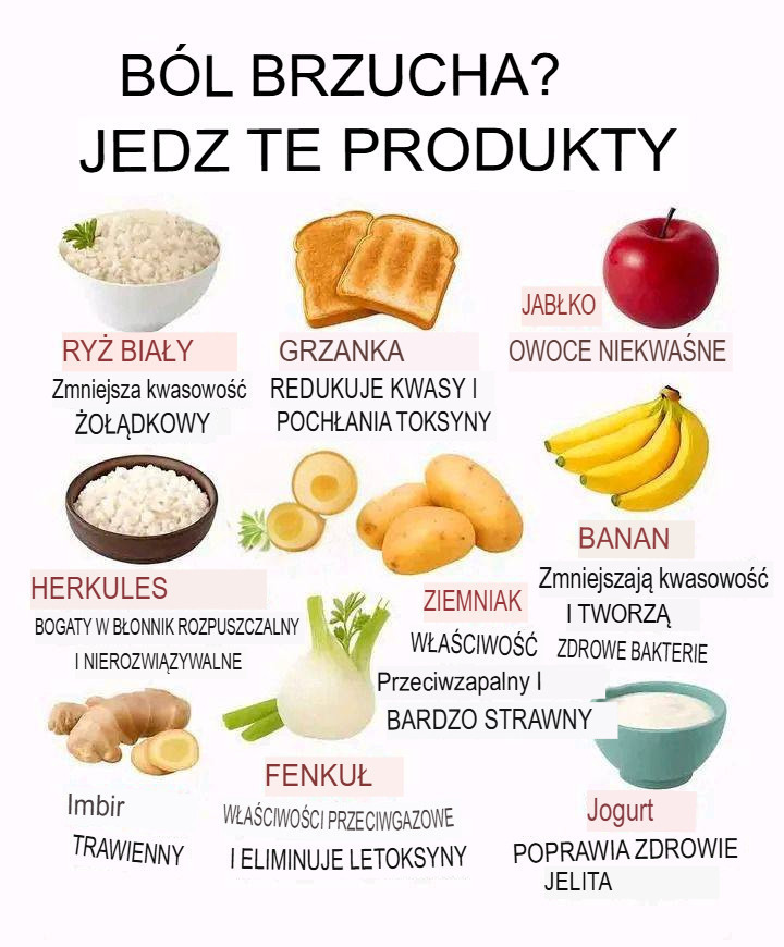 Kiedy boli mnie brzuch, zjadam jedną z tych rzeczy i ból przechodzi, trawię ją i wzdęcia również znikają