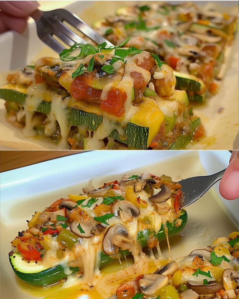 Lasagne z cukinii ze świeżych warzyw i grzybów