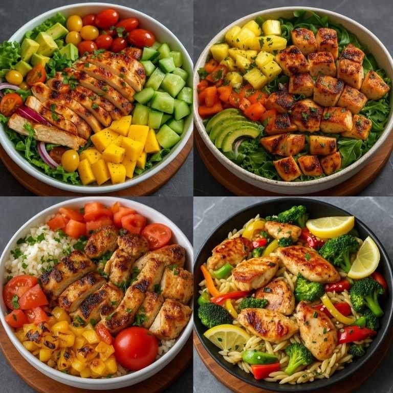 Ensalada de Pollo, Mango, Tomates y Aguacate