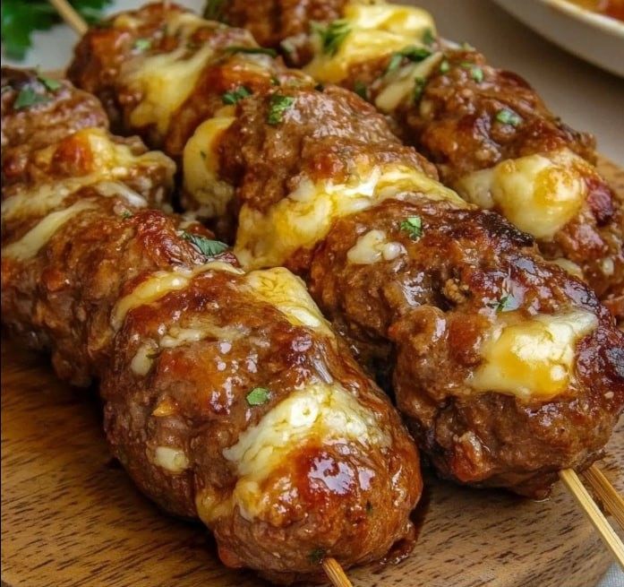 ROCHETAS DE CARNE RELLENAS DE QUESO