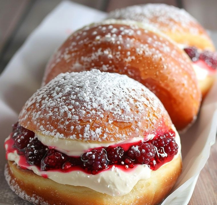 Kusząca Słodycz Lata: Pączki z Kremem Truskawkowym