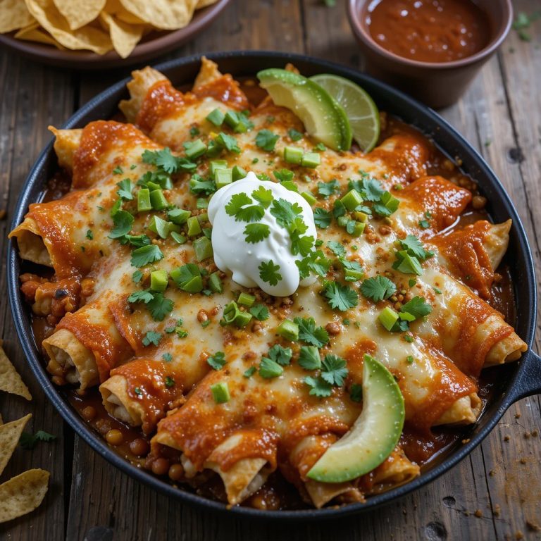 Enchiladas z pieczonym mięsem w wolnowarze i dania z sosem roti