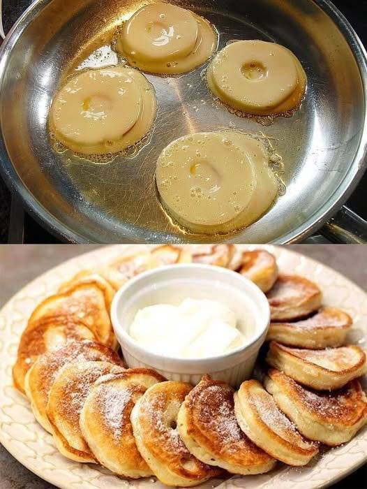 Pyszne pączki jabłkowe, zupełnie jak u babci! 3 jajka, 1 opakowanie budyniu waniliowego w proszku