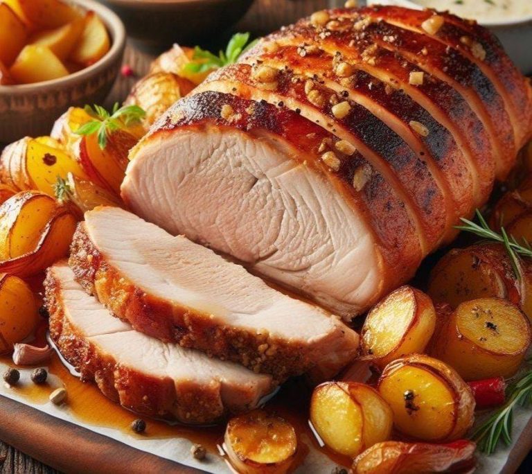 Para los amantes de la carne de cerdo.Lomo de cerdo al horno