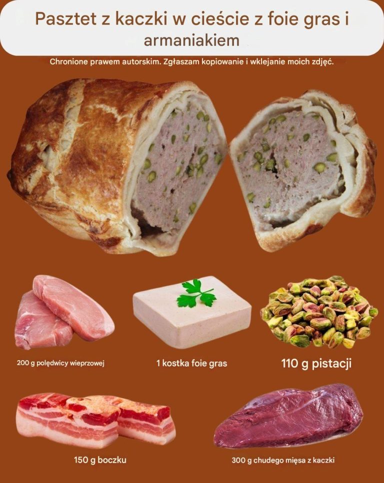 Pasztet z kaczki w cieście z foie gras i armaniakiem