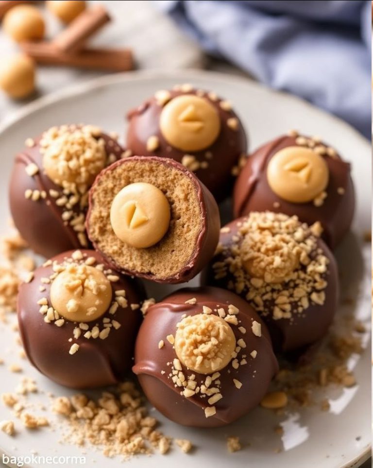 Bombones caseros de chocolate con maní