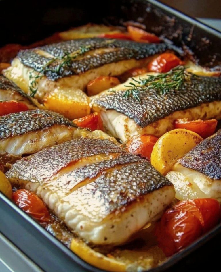Pescado al horno con verduras