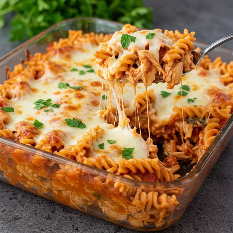 Pasta de horno con salsa de pollo cremoso