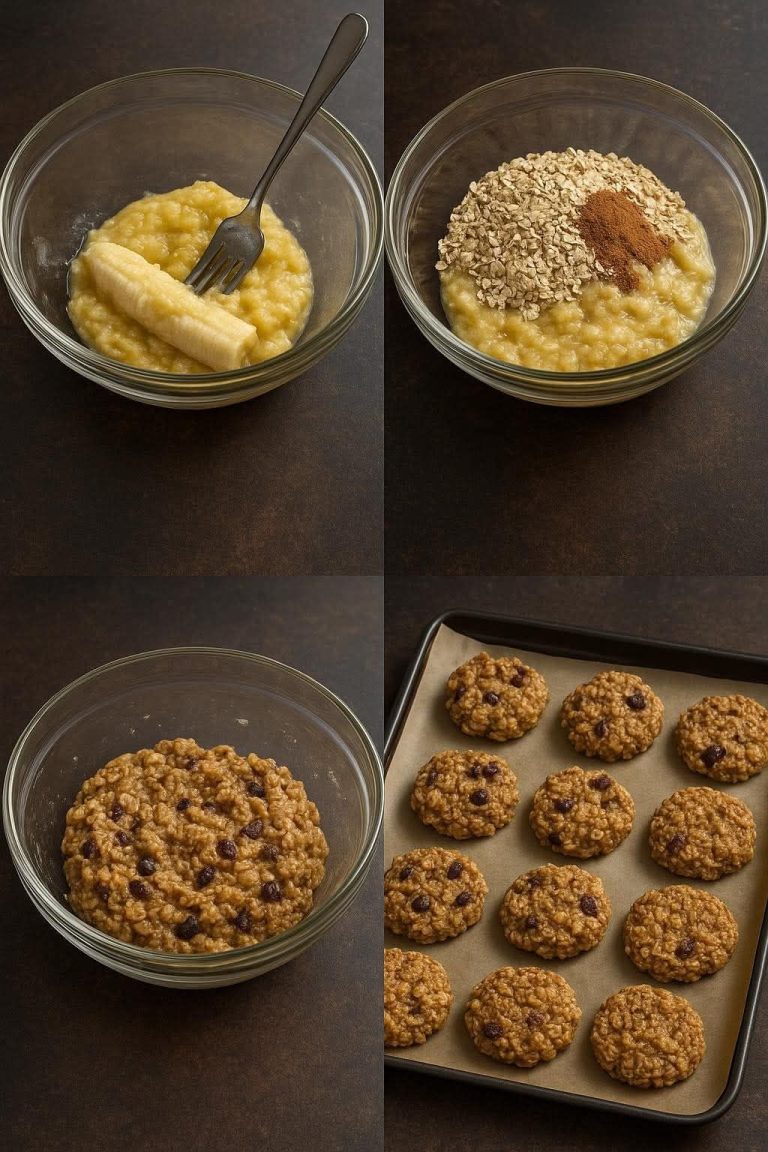 Galletas de avena y banana (sin azúcar)