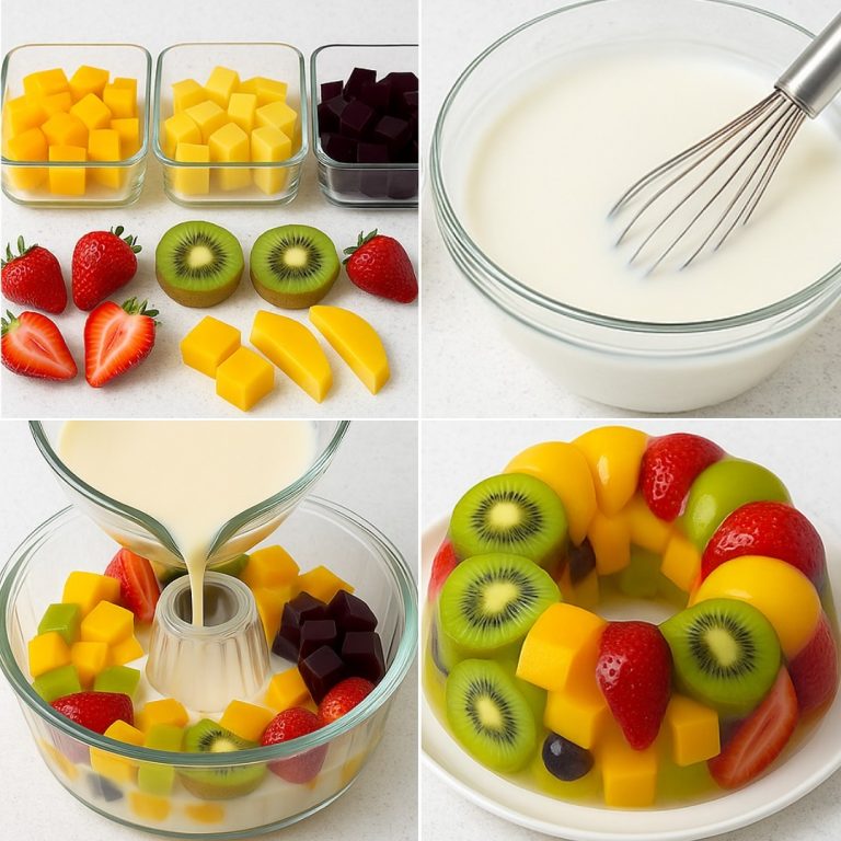 TE DEJO MI RECETA DE POSTRE DE GELATINA CON FRUTAS