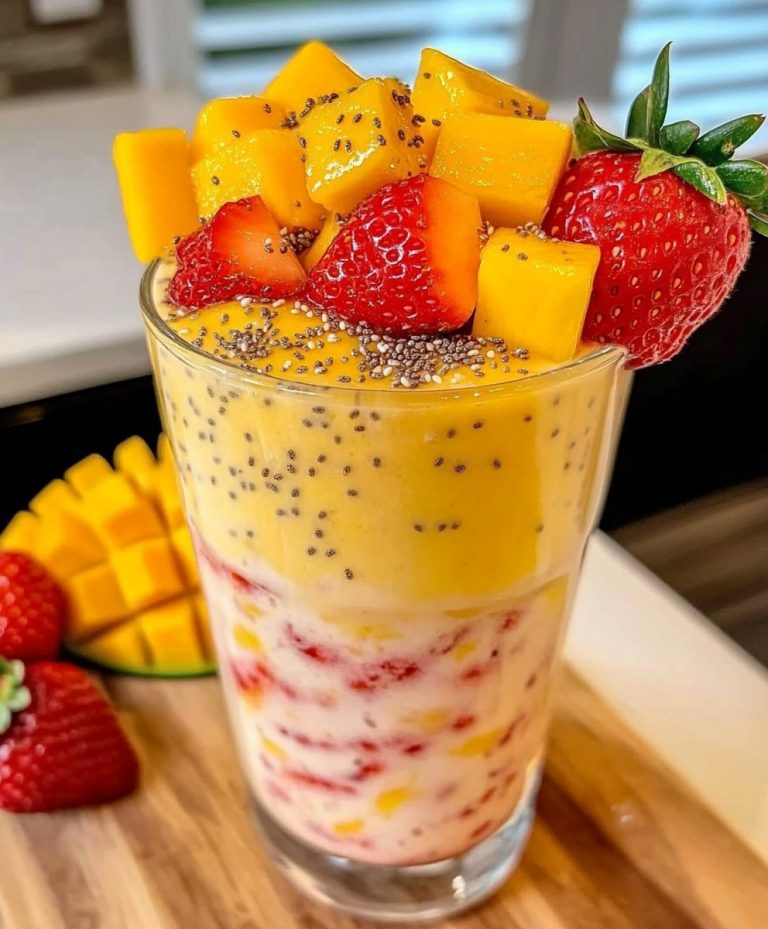 Tropikalne smoothie truskawkowe z mango – energia słońca w szklance