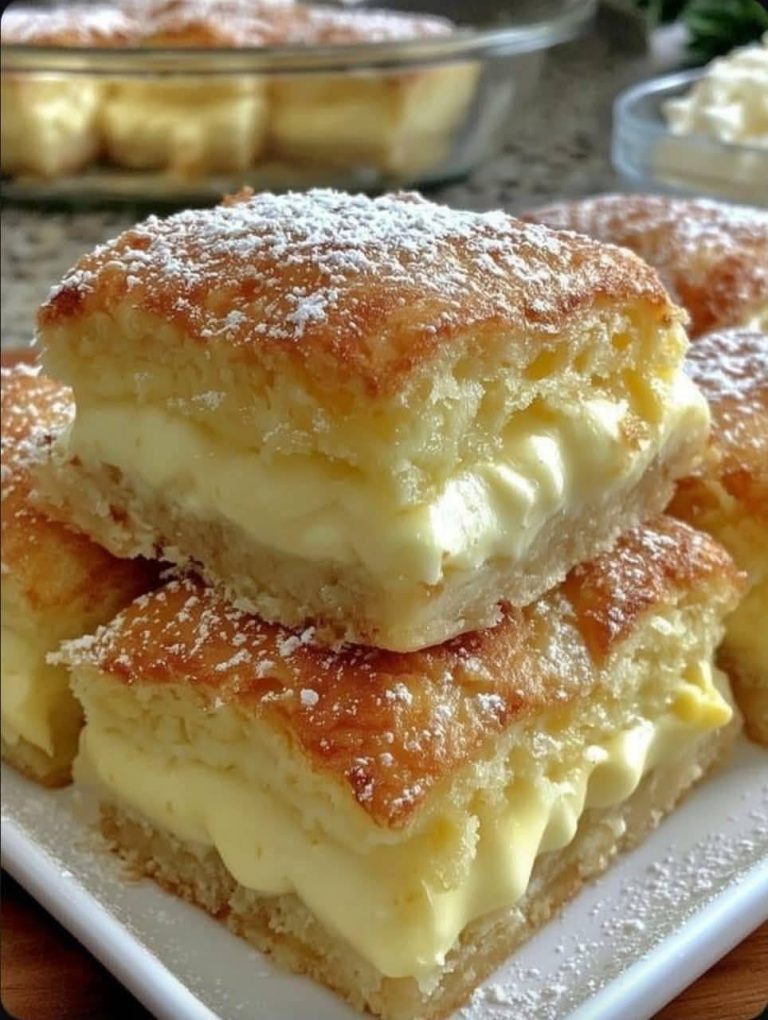 Barras de crema pastelera con queso crema: un sueño aterciopelado de dos capas