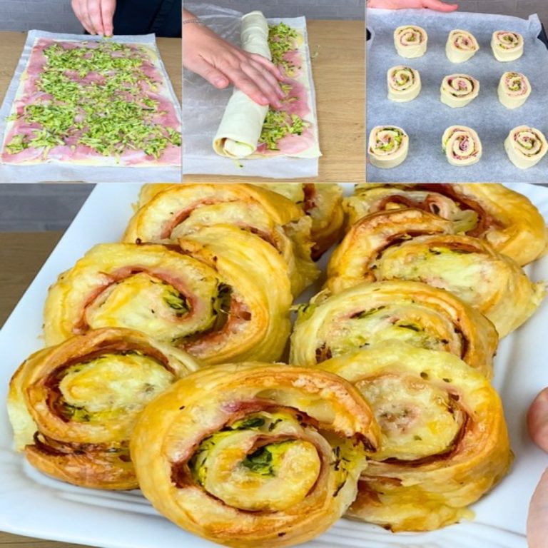 Roladki z ciasta francuskiego z cukinią i serem: Efekt jest po prostu nie do odparcia!