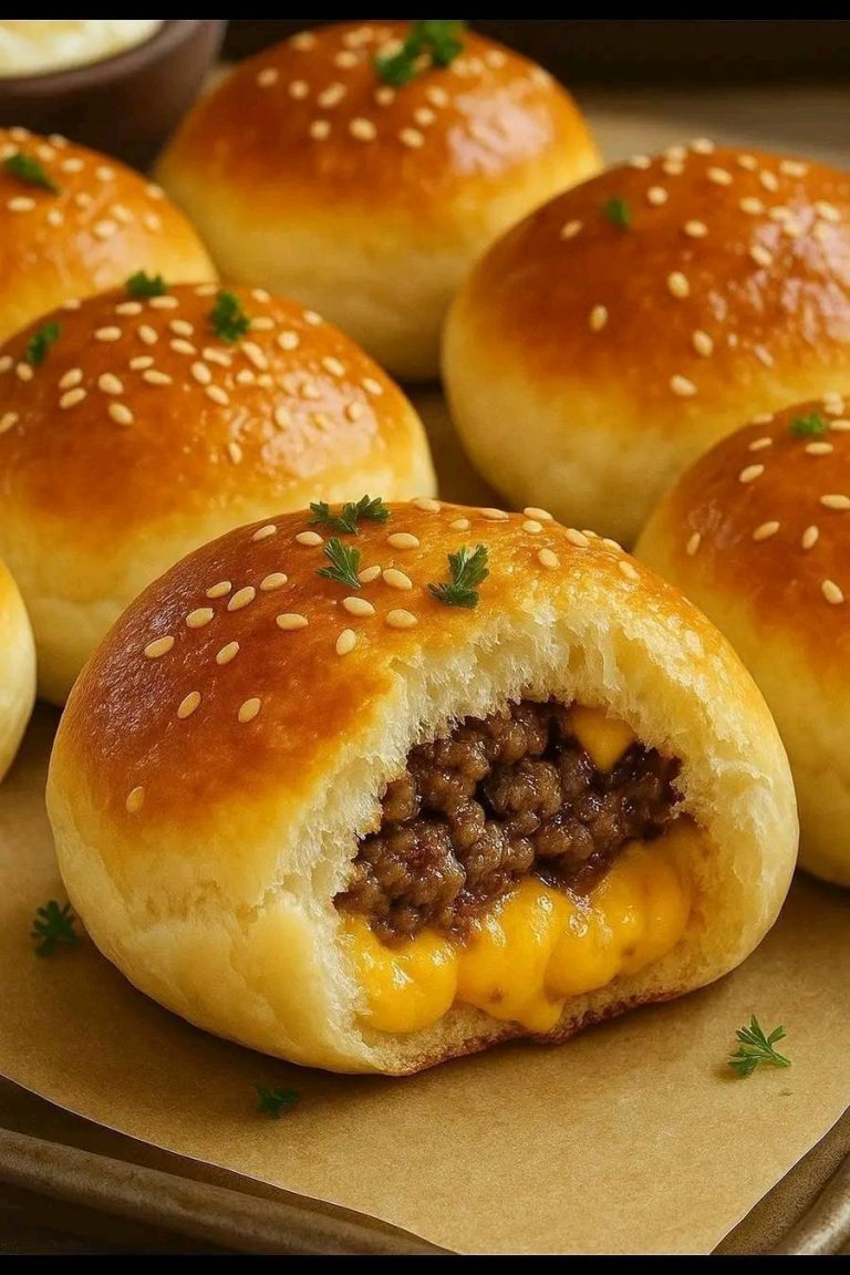 Panecillos rellenos de carne y queso (Pãozinho de carne com queijo