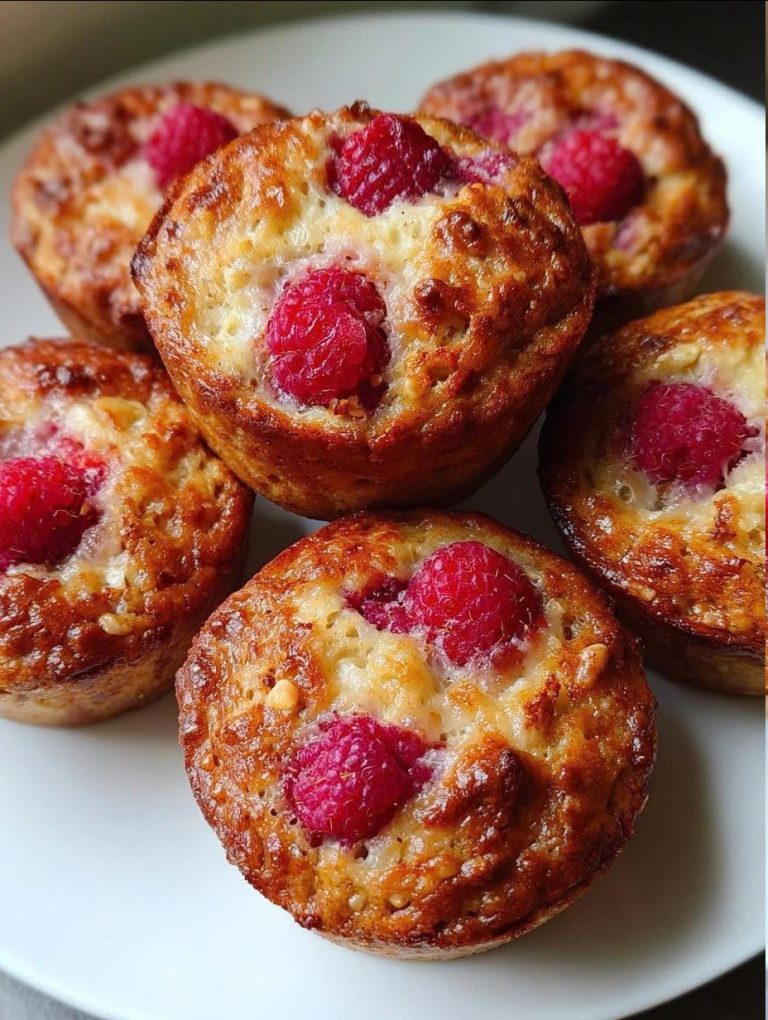 Pastelitos de Cottage y Frambuesa con Avena – Saludables, Sin Harina Blanca y con Toque Frutal