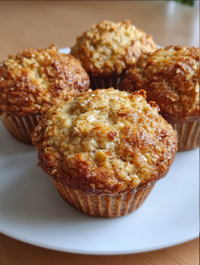 Muffins Saludables de Avena y Plátano (Listos en 20 Minutos)