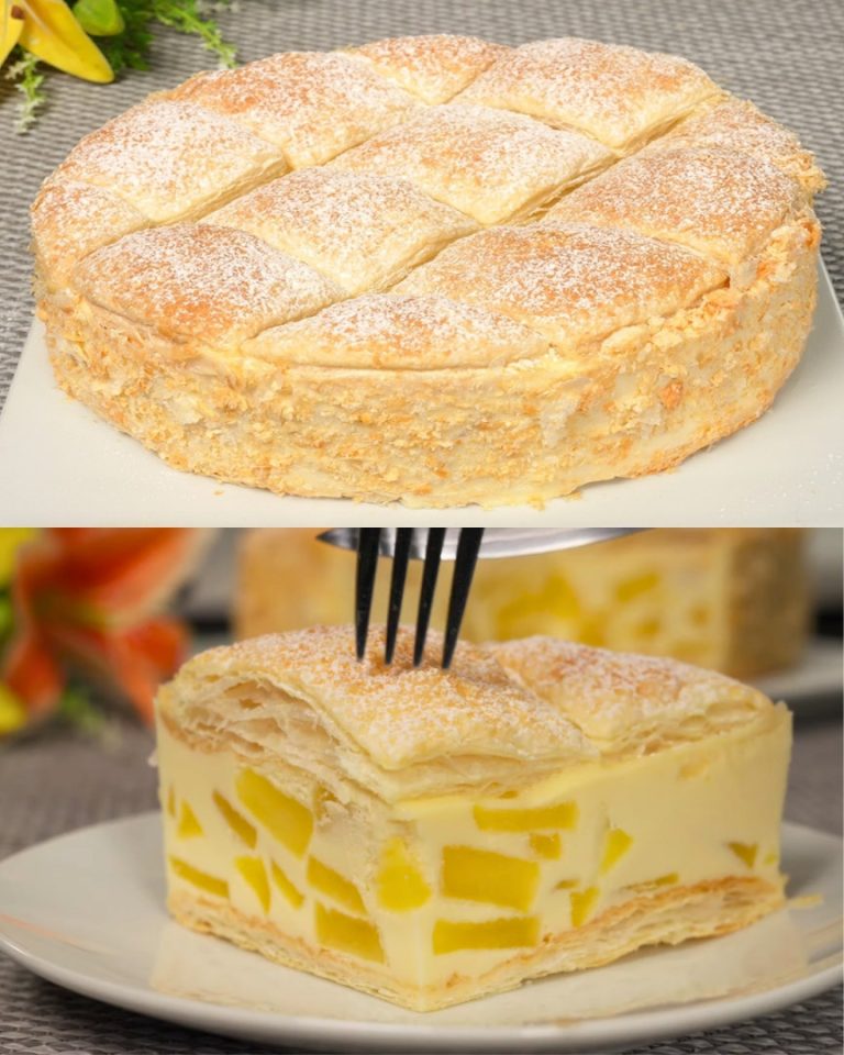 Tarta jabłkowa z ciasta francuskiego z kremem jogurtowym