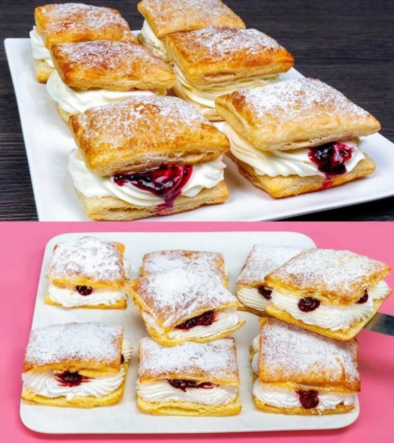 Przepis na niebiańskie ciasto kruche z kremem i dżemem jagodowym