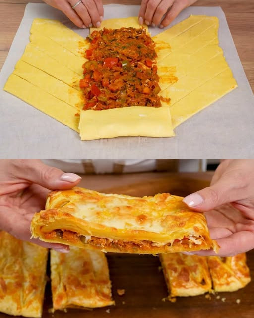 Tarta z ciasta francuskiego z porami i serem Artykuł w pierwszym komentarzu