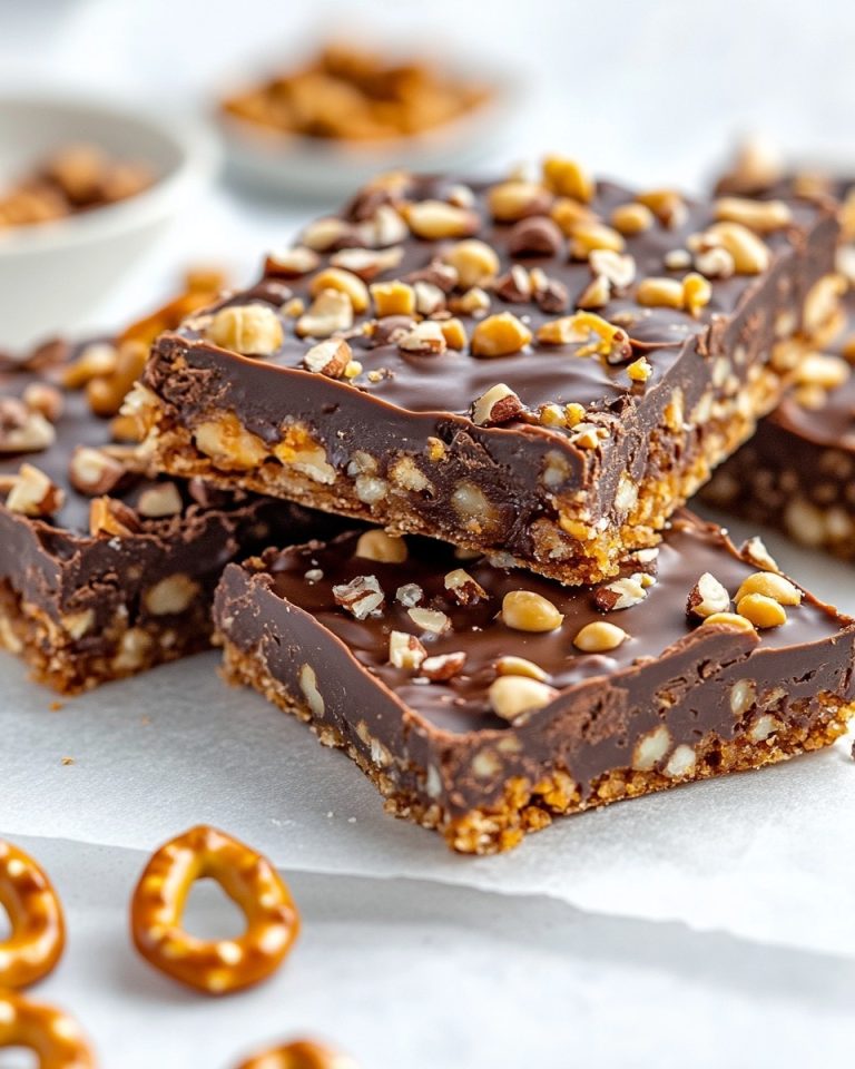 Chrupiące batony karmelowo-preclowe bez pieczenia