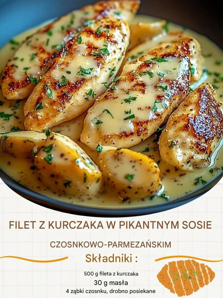 Filet z kurczaka w pikantnym sosie czosnkowo-parmezanowym