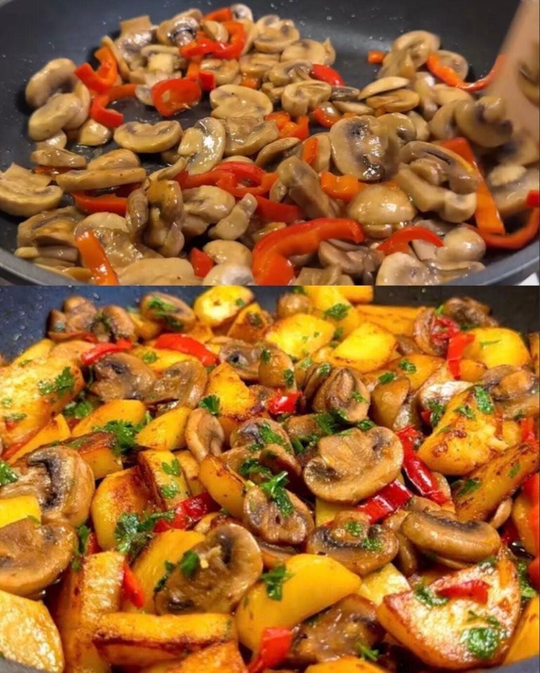 Ciuperci și cartofi – o combinație foarte gustoasă și sățioasă… Rețetă simplă și rapidă.