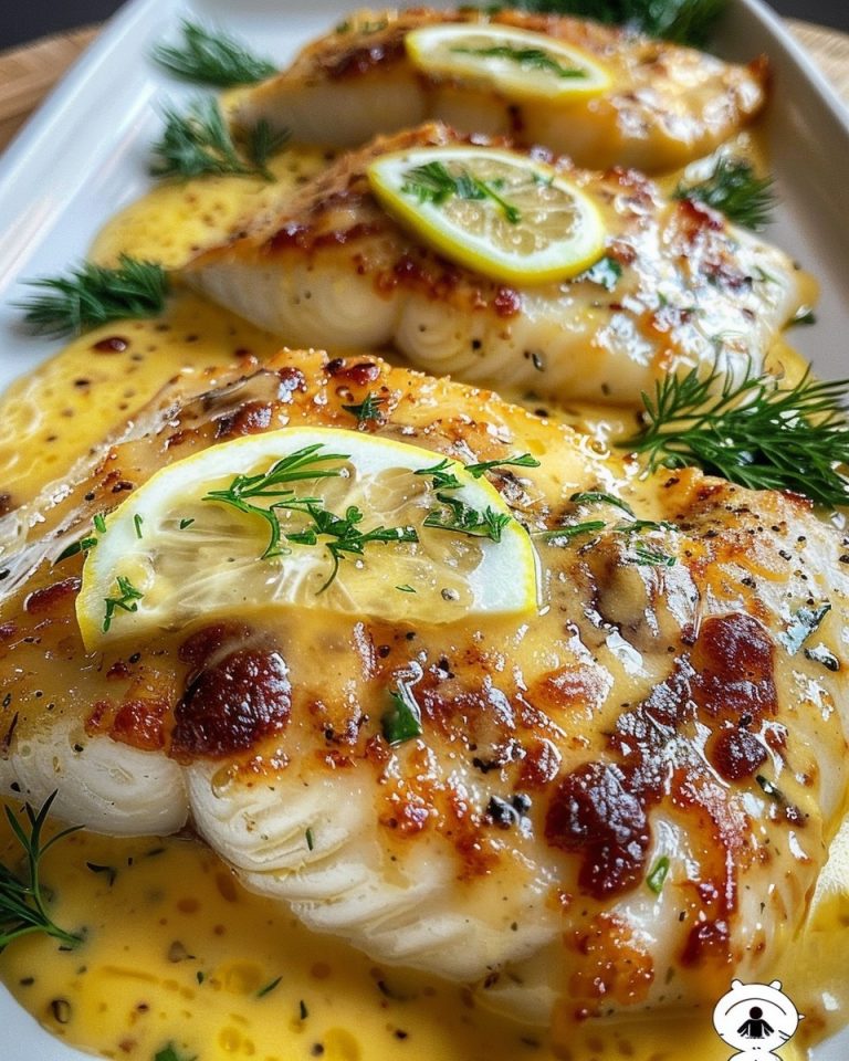 Zapiekanka z filetów dorsza z kremem cytrynowym i musztardą