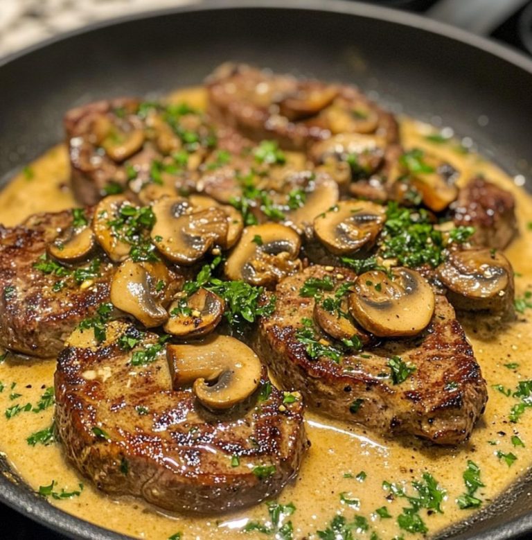 „Soczyste steki w kremowym sosie musztardowo-grzybowym – wykwintna uczta na każdą okazję”